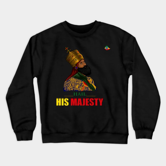 Ethiopian Emperor/King, Ethiopia Flag, Rastafarian Crewneck Sweatshirt by alzo